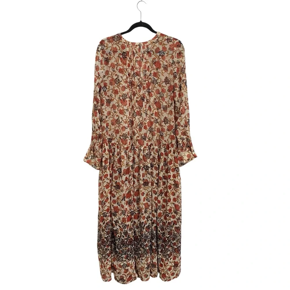 Free People See It Through Floral Long Sleeve Maxi Dress Size Medium - Picture 8 of 10